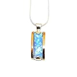 Image of 9 Ct Gold pendant set with rectangular opal stone