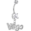 Crystalline Gem VIRGO Dangle Belly Ring