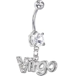 Crystalline Gem VIRGO Dangle Belly Ring