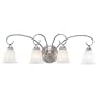 Sea Gull Lighting 4005-61 Athenia Four-Light Vanity, Silver Patina Finish with White Alabaster Glass