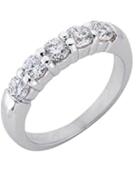 14K White Gold 1.06cttw Round Diamond Ring Band