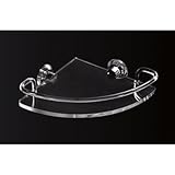indicate Corner Shelf with Railing Towel Rack: Without