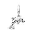 14K White Gold Diamond Dolphin Charm