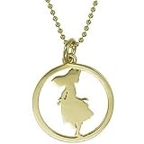  : Disney Couture 14kt Gold Plated Ball Chain Circular Dancing ALICE in WONDERLAND Necklace