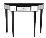 Premier Housewares Clavier Console Black Wood Table and Mirror, 91.5x35.5x70 cm