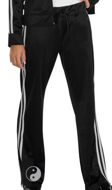 YIN YANG Yoga Meditation Symbol Juniors Size Polyester Tricot Pants - Ankle Print