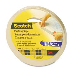 Scotch Drafting Tape, 0.5 Inch x 60 Yards, 3-Inch Core (230-1/2)