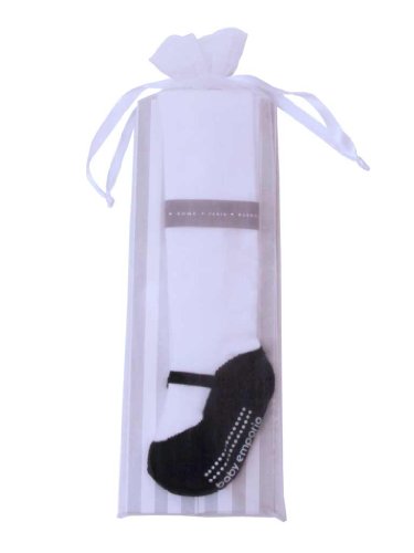 BASIC BLACK Mary Jane Baby Tights- 6-12 mos-Anti Slip Soles -Baby Emporio