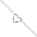 14k White Gold Double Strand Heart Anklet