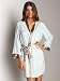 La Fee Verte Silk Kimono Robe Aqua/Cement