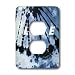 Florene The Sixties - Tye Dye Blue With Love n Peace Symbol - Light Switch Covers - 2 plug outlet cover
