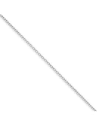 14k White Gold 18in 1.3mm Round Open Link Cable Necklace Chain. Metal Wt- 2.28g