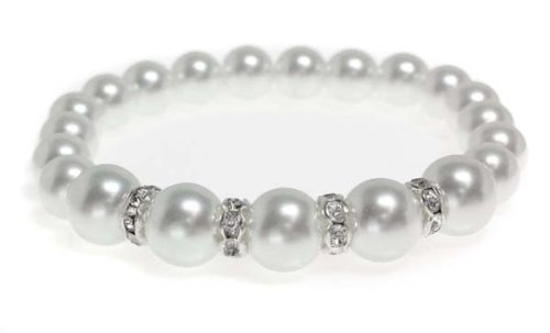 Click here to buy White Fashion Pearl Cubic Zirconia Bracelet (8mm, 10mm).