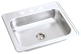 Elkay K125224 Dayton Kingsford 25-Inch by 22-Inch Stainless Steel Single Bowl Four-Hole Kitchen Sink, Polished Finish