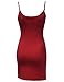 Slim Fit Solid Spaghetti Strap Cami Slip Dresses Red Size M