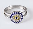 Celebrity Evil Eye Ring with Cz Stones