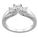 14K White Gold Diamond Engagement Ring - 0.90 Ct.