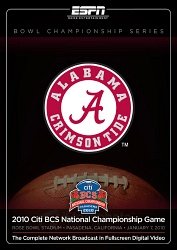 BCS National Championship Game Alabama Crimson Tide vs. Texas Longhorns DVD - 2010