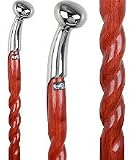 Rope Twist Chrome Plated Hame Handle Walking Stick With Padauk Wood Shaft