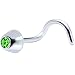 Sterling Silver Peridot Cone Nose Ring Made with SWAROVSKI ELEMENTS
