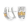 14K, SILVER AND DIAMOND CLIP EARRING D 0.38CTW