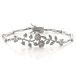 Rhodium Brass Bracelet with Clear CZ - 7.5'' long