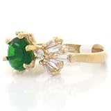 10K SOLID YELLOW GOLD EMERALD- GREEN CZ RING JEWELRY