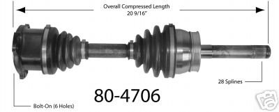 Empi 80-4706 100% New Constant Velocity Premium Complete CV Half Shaft Drive Axle Assembly