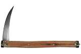 Sharpened Kama Knife with Wood Handle and Wooden Sheath