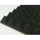 Acoustic Foam (12 Pack Kit) - Pyramid 2" 12" x 12" covers 12sq Ft - SoundProofing/Blocking/Absorbing Acoustical Foam - Made in the USA!
