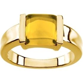 14K Yellow Gold Cabochon Citrine Ring