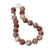 925 Silver & Jasper Beaded Necklace- 18 IN