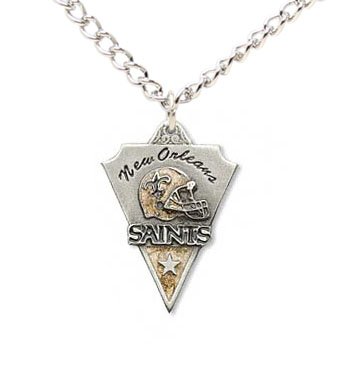 New Orleans Saints Chain Necklace & Pewter Pendant - NFL Football Fan Shop Sports Team Merchandise