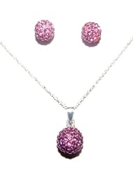 Give a gift with meaning. BIRTHSTONE FOR OCTOBER. 10mm 0.4 inch Antique Rose ball pendant necklace on 18 inch 46cm rolo cable chain with matching 8mm 0.31 inches stud earrings. Made using solid sterling silver 925 and swarovski crystals. For other Birthstones please type Decorum Jewellery into the search bar.