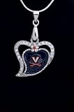 Heart Pendant Charm Medal with 18 Sterling Silver Chain University of Virginia Cavaliers