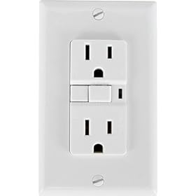 GE 51961 Ground Fault Receptacle, 15A/125VAC, White
