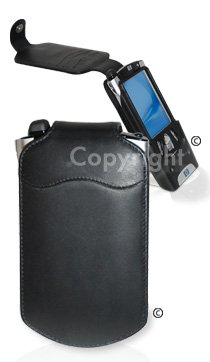 Leather Case for hp iPAQ h5400 - h5500 Black With Removable 360º Swivel Clip