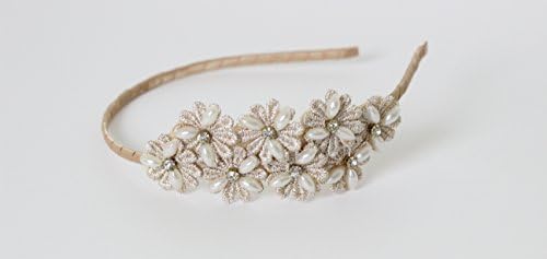 Great Gatsby / Flapper Inspired Fashion Headband / Hairband Flower Design with Faux Pearls & Rhinestones