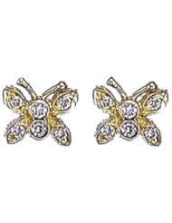 14k Sold Gold Diamond Mini Butterfly Earrings (0.12 ct.tw.)