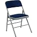 Triple Braced & Quad Hinged Navy Blue Fabric HERCULES&trade; Folding Chair - 1''Thick Seat [HF3-MC309AF-NVY-GG]