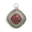 Oxidized Rough-Cut Ruby Pendant