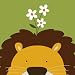 Yuko Lau Peek-A-Boo IX Lion Art Print Poster - 12x12 custom fit with RichAndFramous Black 12 inch Poster Hangers