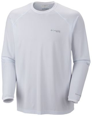 Columbia Men's PFG Freezer Zero Long Sleeve Shirt, White, Small On Sale