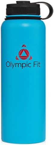 Olympic Fit Insulated Stainless Steel Water Bottle, Wide Mouth, 40 Oz Blue