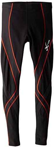 CW-X Men's Insulator Endurance Pro Tights, Black/Orange, Medium