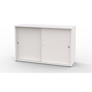 Wellemöbel Aktenschrank Schiebetürenschrank Quicks mit 2 Böden 120cm weiß