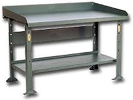 Pollard Bros. Mfg. Co., Laminated Maple Top Bench, H141-536, Top Size L X D: 60 X 36", Wt. (Lbs.): 220, Option A: 35 Inch Leg Height, Color: Orange, 141-536