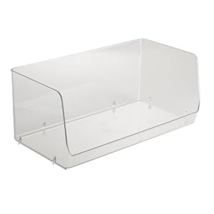 InterDesign Linus Stacking Organizer 2X Bin, Clear, Large by 