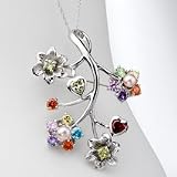 Brooch/Pendant with Multi-colors stones and Cultured Pearls