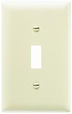 Pass & Seymour TP1ICP TradeMaster One-Gang One-Toggle Wall Plate, Ivory, 10-Pack